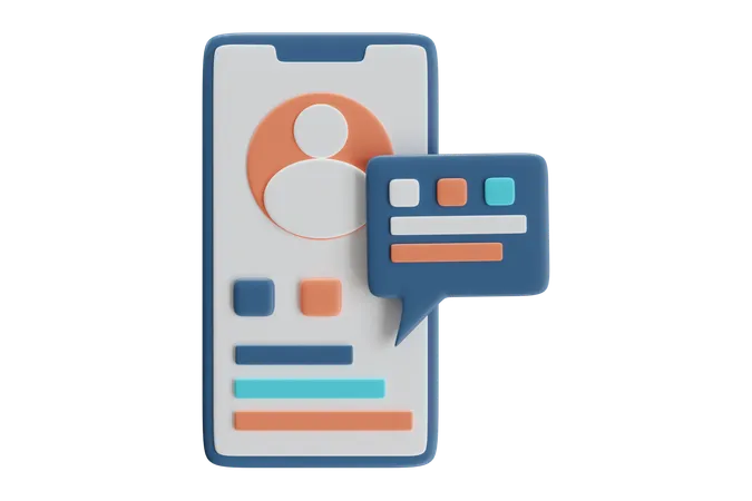 Mobile User Profile Interface  3D Icon