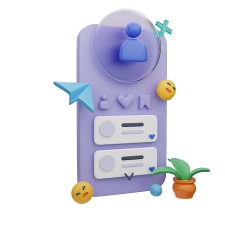 Mobile User Profile Setup  3D Icon