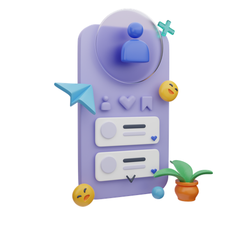 Mobile User Profile Setup  3D Illustration