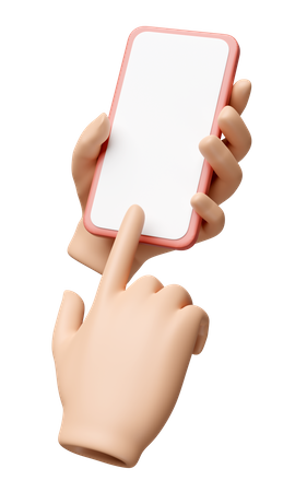 Mobile Using Hand Gesture  3D Icon