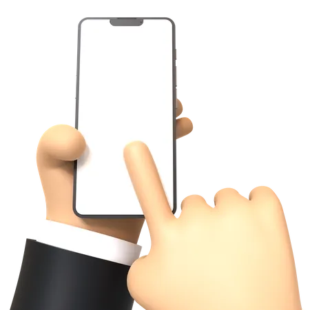 Mobile Using Hand Gesture  3D Illustration