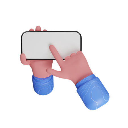 Mobile using hand gesture  3D Illustration