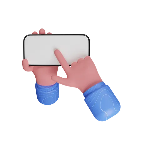 Mobile using hand gesture  3D Illustration