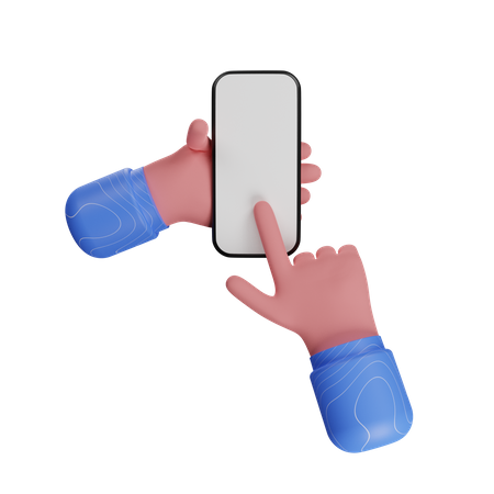 Mobile using hand gesture  3D Illustration