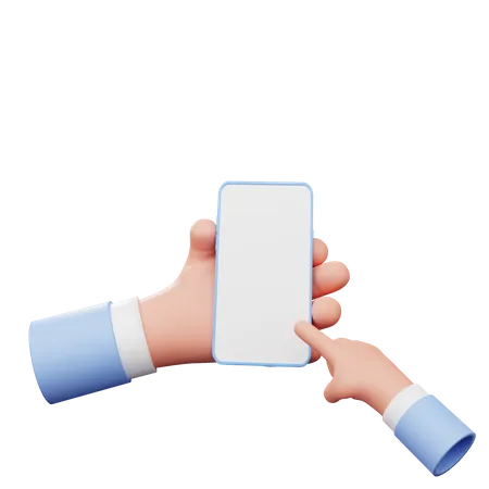 Mobile Using Hand Gesture 3D Illustration