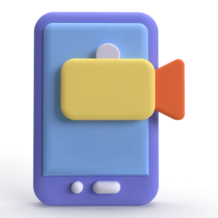 Mobile Video  3D Icon