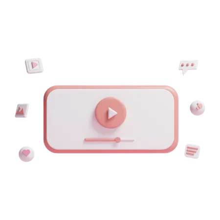 Mobile Video  3D Icon