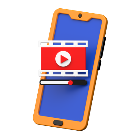 Mobile Video  3D Icon