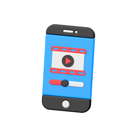 Mobile Video  3D Icon