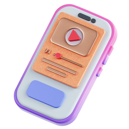 Mobile Video Player  3D Icon
