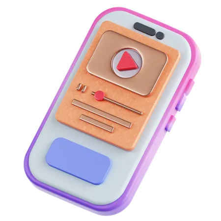 Mobile Video Player  3D Icon