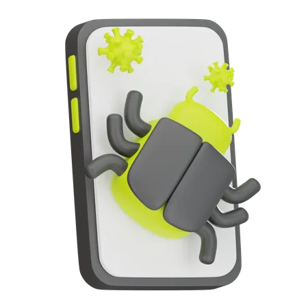 Mobile Virus 3 D Icon 3D Icon