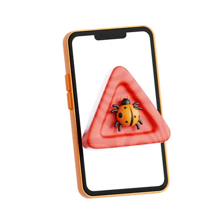Mobile Virus Alert  3D Icon
