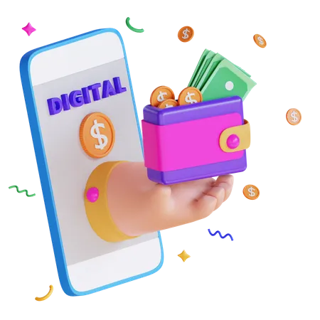 Mobile Wallet  3D Illustration