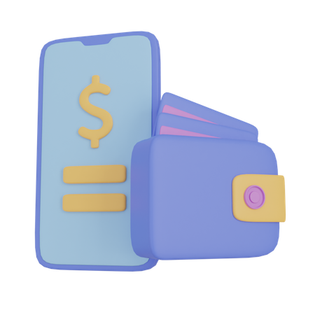 Mobile Wallet  3D Illustration