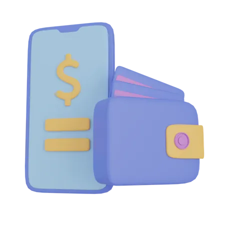 Mobile Wallet  3D Illustration