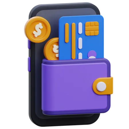 Mobile Wallet 3 D Icon 3D Icon