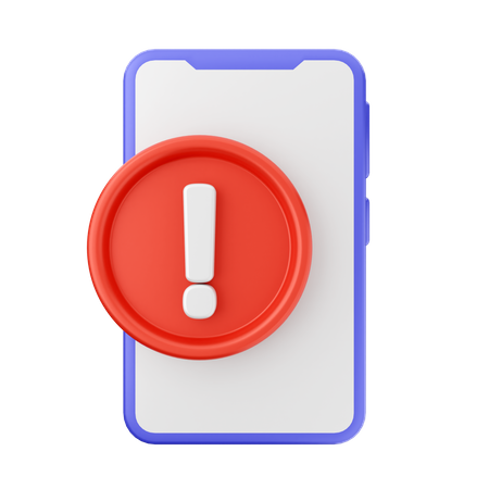 Mobile Warning  3D Icon