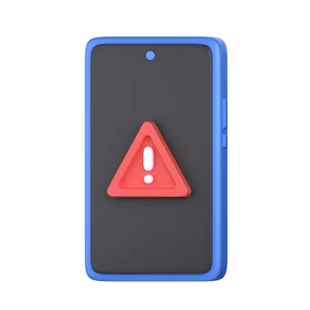 Mobile Warning Alert 3 D Icon Perfect For Cyber Security Theme 3D Icon