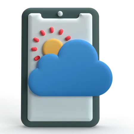 Mobile Weather App  3D Icon