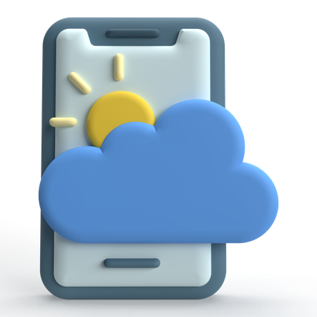 Mobile Weather App  3D Icon