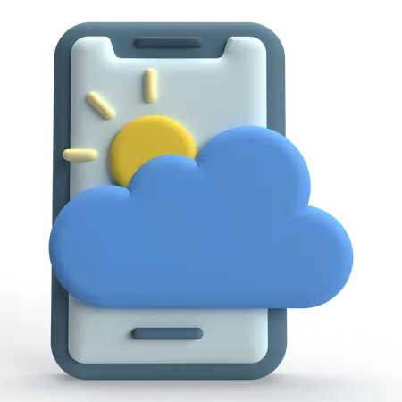 Mobile Weather App  3D Icon