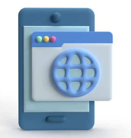 Mobile Web  3D Icon