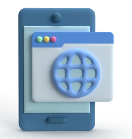 Mobile Web  3D Icon