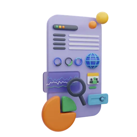 Mobile Web Search Dashboard  3D Illustration