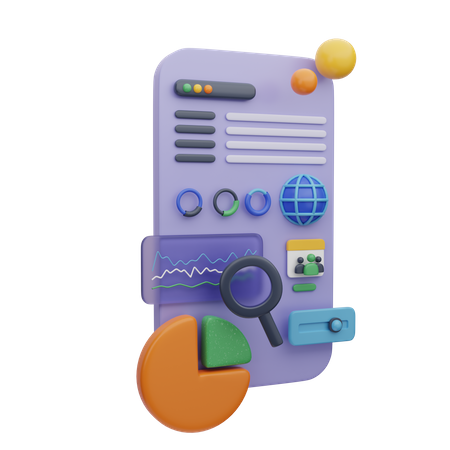 Mobile Web Search Dashboard  3D Illustration