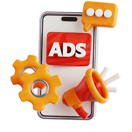 Mobile Werbung  3D Icon