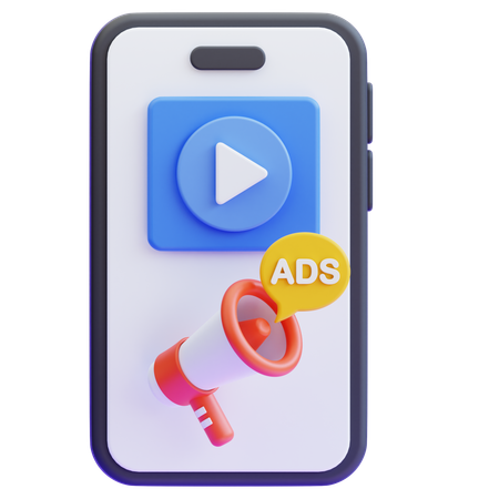 Mobile Werbung  3D Icon