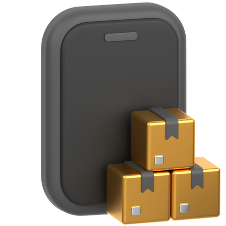 Mobile With Box  3D Icon