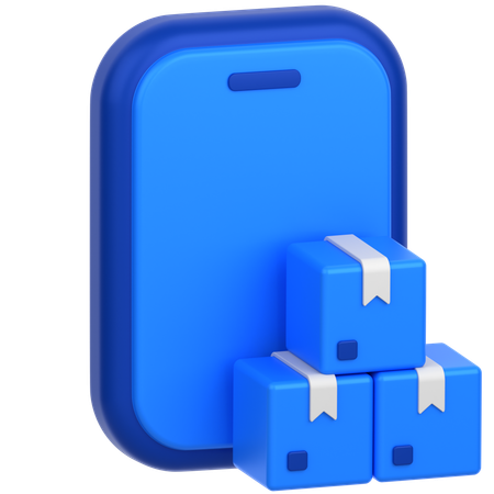 Mobile With Box  3D Icon