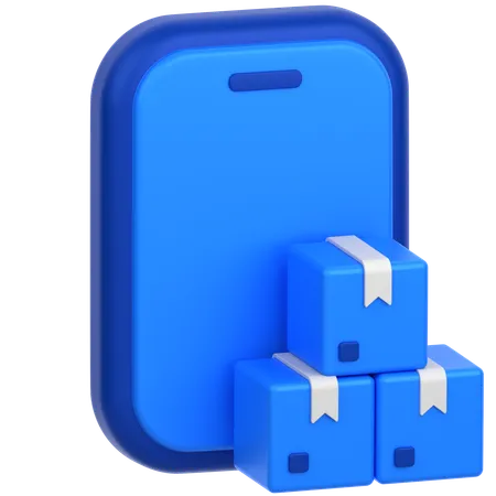 Mobile With Box  3D Icon