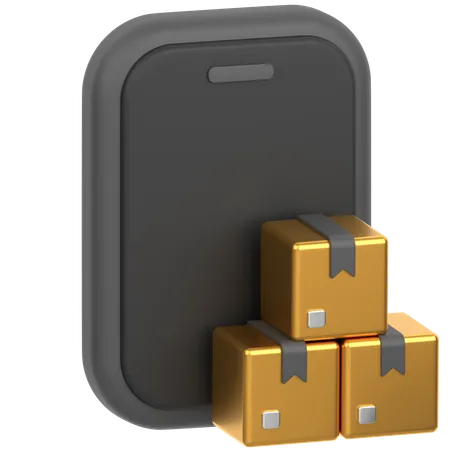 Mobile With Box  3D Icon