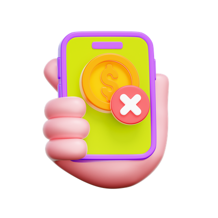 Mobile Zahlung fehlgeschlagen  3D Icon