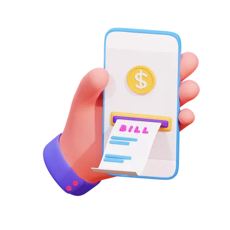 Rechnung für mobiles Bezahlen  3D Icon