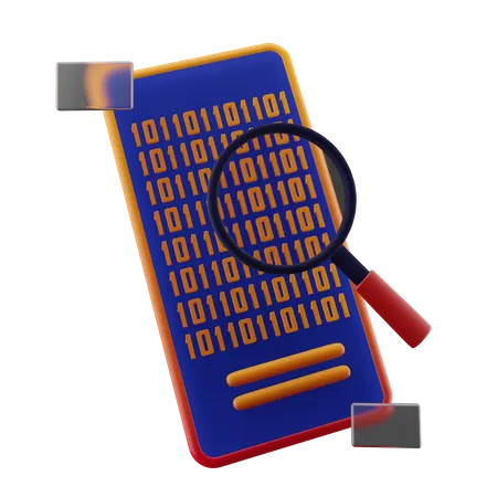 Mobiler Binärcode  3D Icon