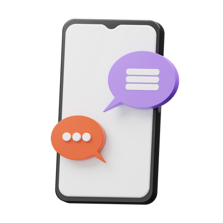 Mobiler Chat  3D Icon