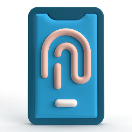 Mobiler Fingerabdruck  3D Icon