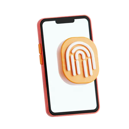 Mobiler Fingerabdruck  3D Icon