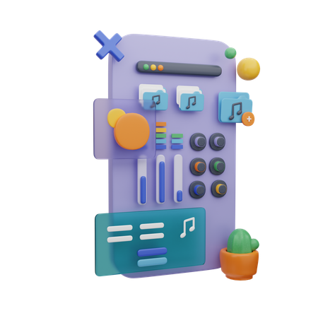 Mobiler Musik-Equalizer  3D Icon