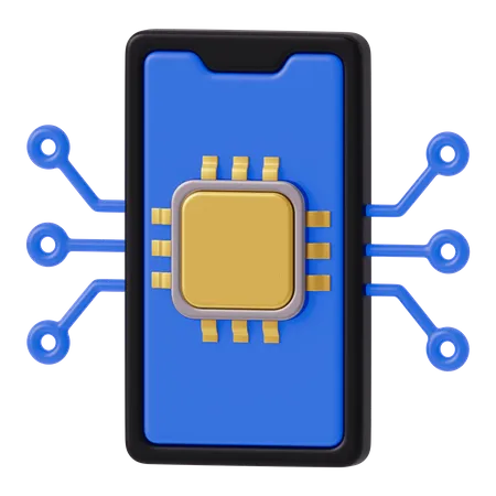 Mobiler Prozessorchip  3D Icon