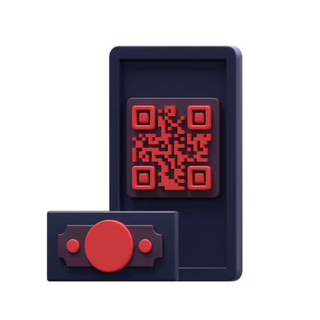 Mobiler QR-Code  3D Icon