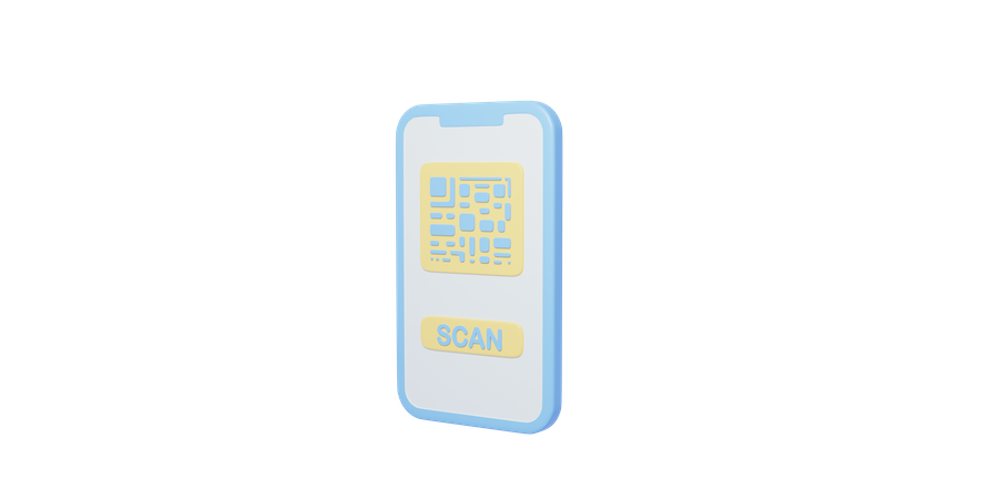 Mobiler QR-Code  3D Icon