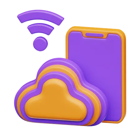 Mobiles Cloud-Computing  3D Icon