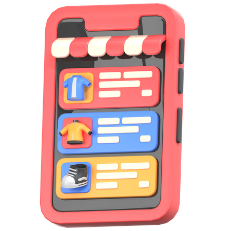 Mobiles Einkaufen  3D Icon