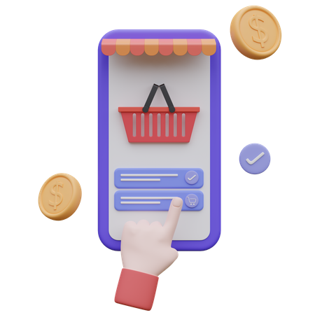 Mobiles Einkaufen  3D Icon