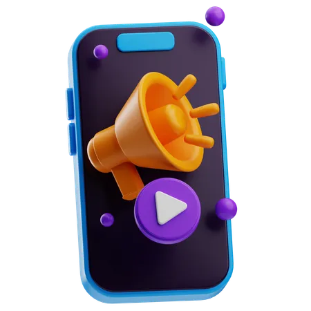 Mobiles Marketing  3D Icon